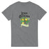Grey women's graphic tee with Lemon Quencher lemon tree design and Natural Product ribbon.