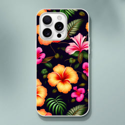 Tropical hibiscus floral iPhone case for iPhone 13-16 with bold botanical print