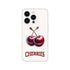 Cherry iPhone case with two cherries and CHERRIES text for slim cover on iPhone 13 Pro/14 Pro/15 Pro