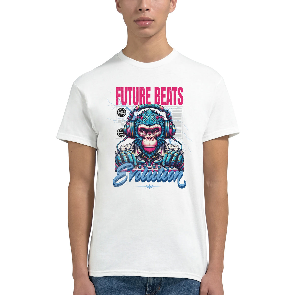 Monkey DJ graphic T-shirt product image