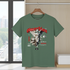 Green t-shirt with 'Guardian' graphic design on a hanger in a room with a window view.