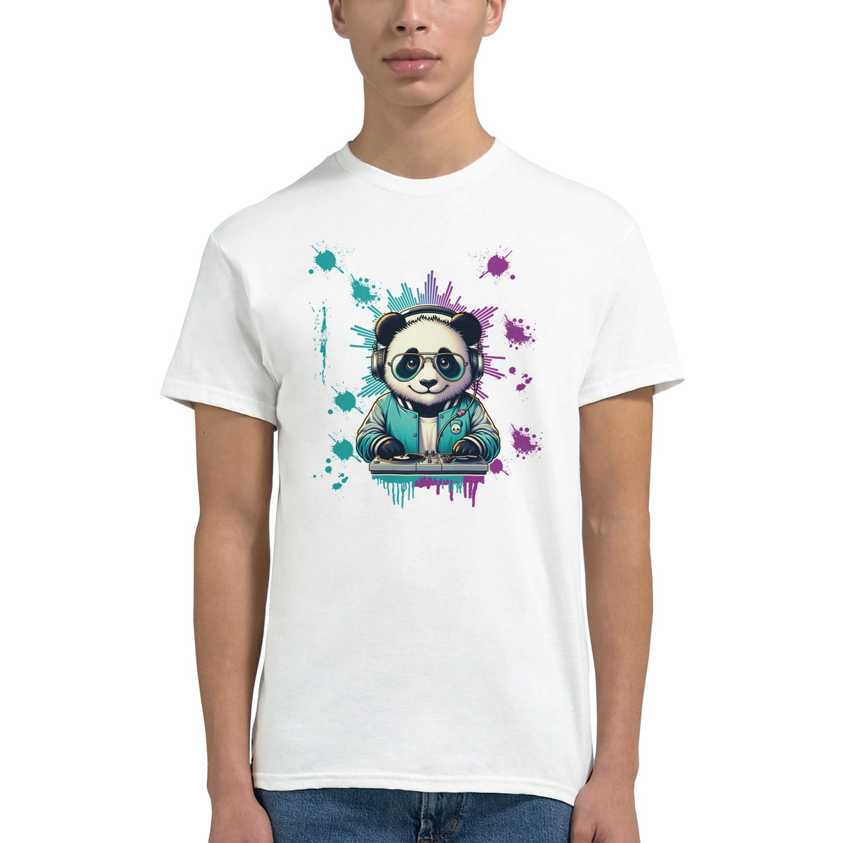 Panda DJ graphic T-shirt product image