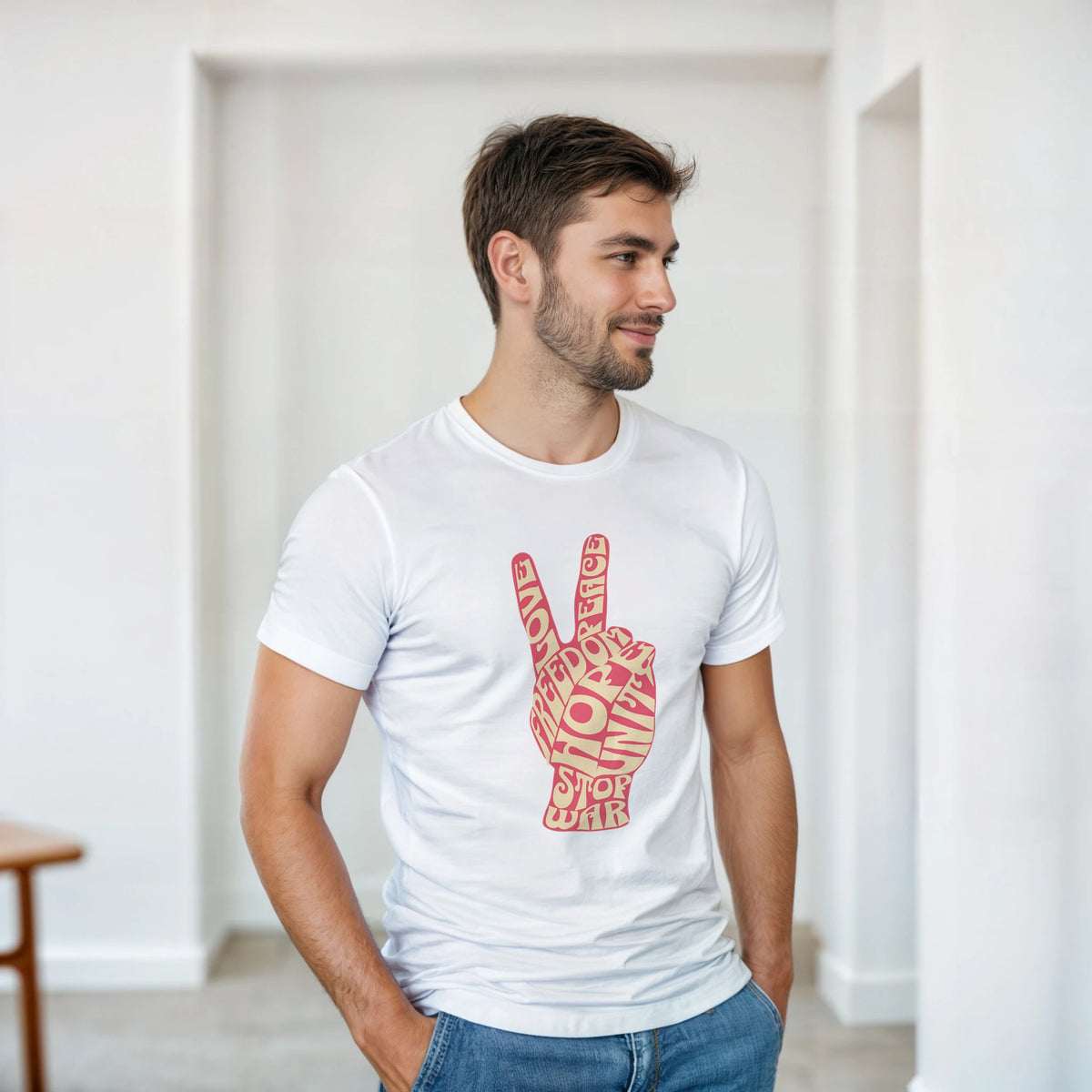 Peace sign graphic T-shirt product image