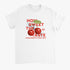 White women's graphic tee featuring Sweet Cherries red cherry graphic and How Sweet The Taste slogan.